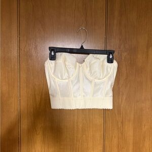 Dominique Vintage style Cream and white corset top